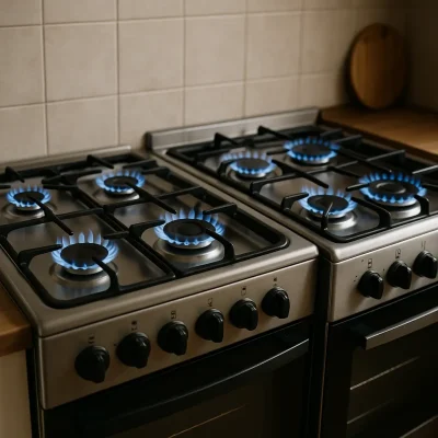 Fogao-4-ou-5-bocas-qual-gasta-mais-gas-dois-fogoes-a-gas-com-chamas-acesas-26805